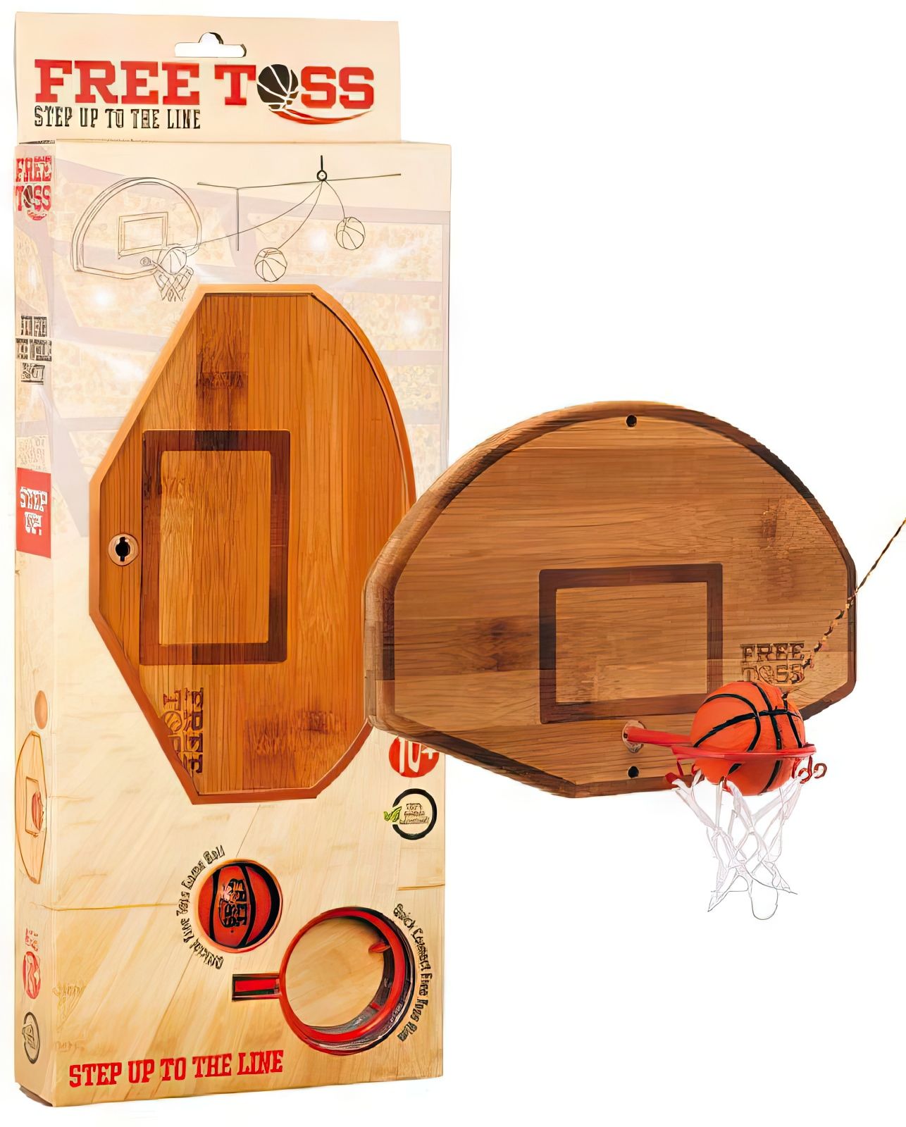 Free Toss Basketball Edition Korb- und Basketball-Wurf-Spiel (Hook & Ring Game/Geschicklichkeitsspiel) 24 cm x 16 cm x 1.5 cm